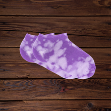 Load image into Gallery viewer, Purple Bleach Dyed Socks
