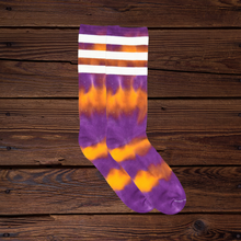 Load image into Gallery viewer, Purple and Gold Tie-Dye Classic Athletic
