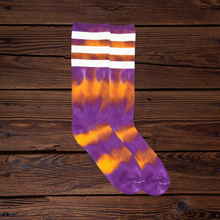 Load image into Gallery viewer, Purple and Gold Tie-Dye Classic Athletic
