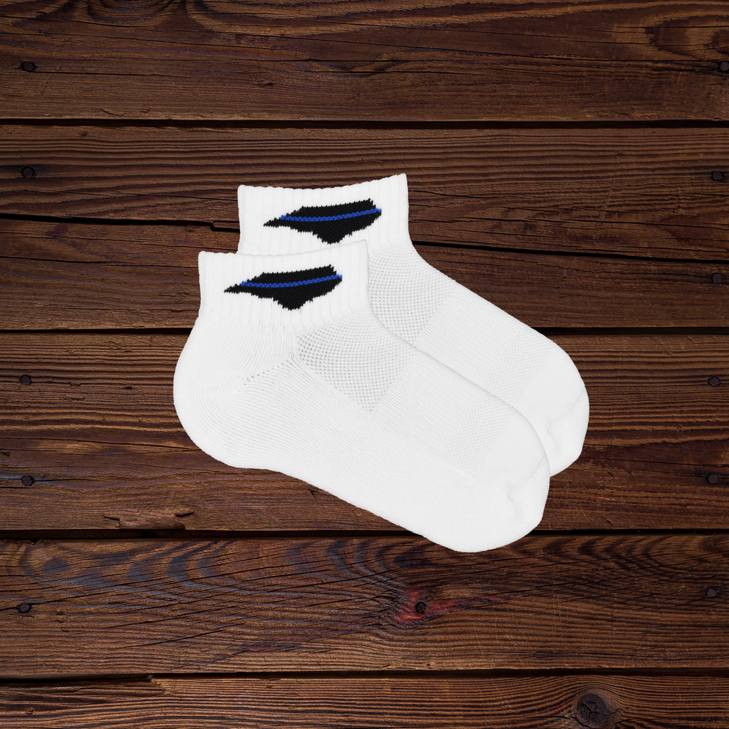 Thin Blue Line Ankle Sock White